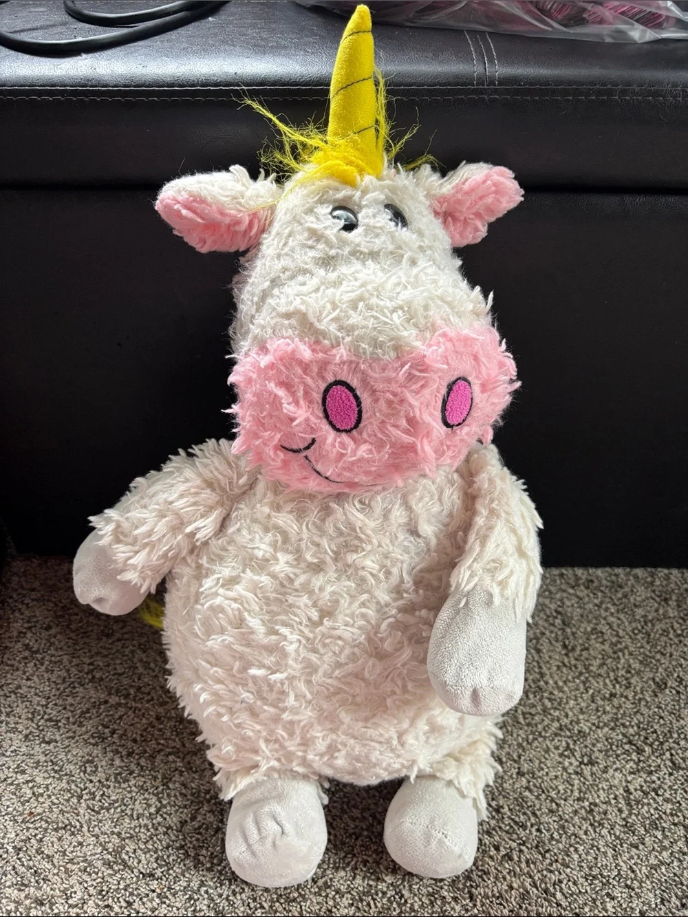 Vintage Happy Nappers Play Pillow-Plush Unicorn Stuffed Animal with Yellow Horn